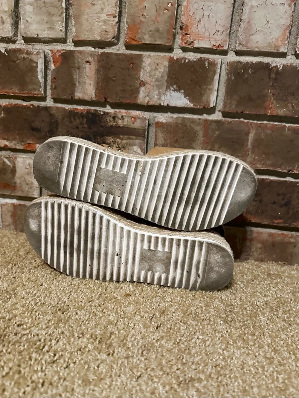 Soda Tan Espadrille Platform Sandals with Ankle Strap